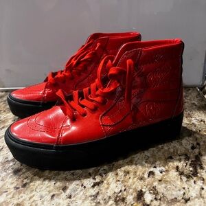 Vans Red Bowie Collaboration Sneakers